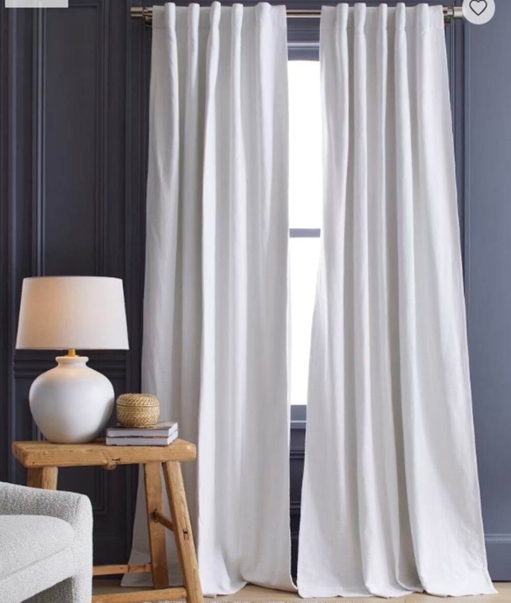 Quince - 48x84 Cotton Slub Blackout Curtain - 1 panel - white